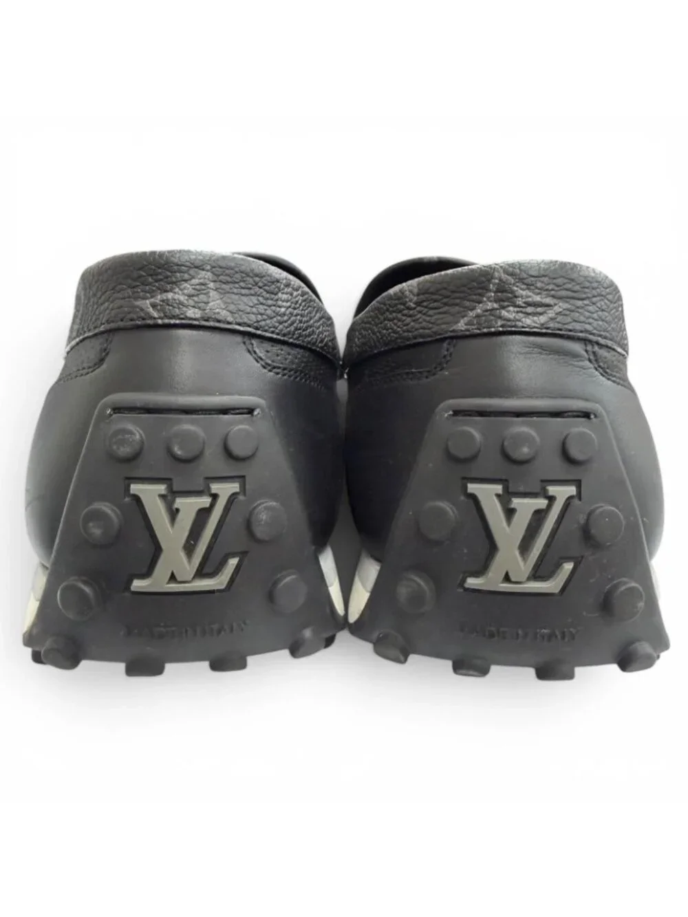 Louis Vuitton LV Line Monogram Flower Leather Loafers Driving Shoes 7.5